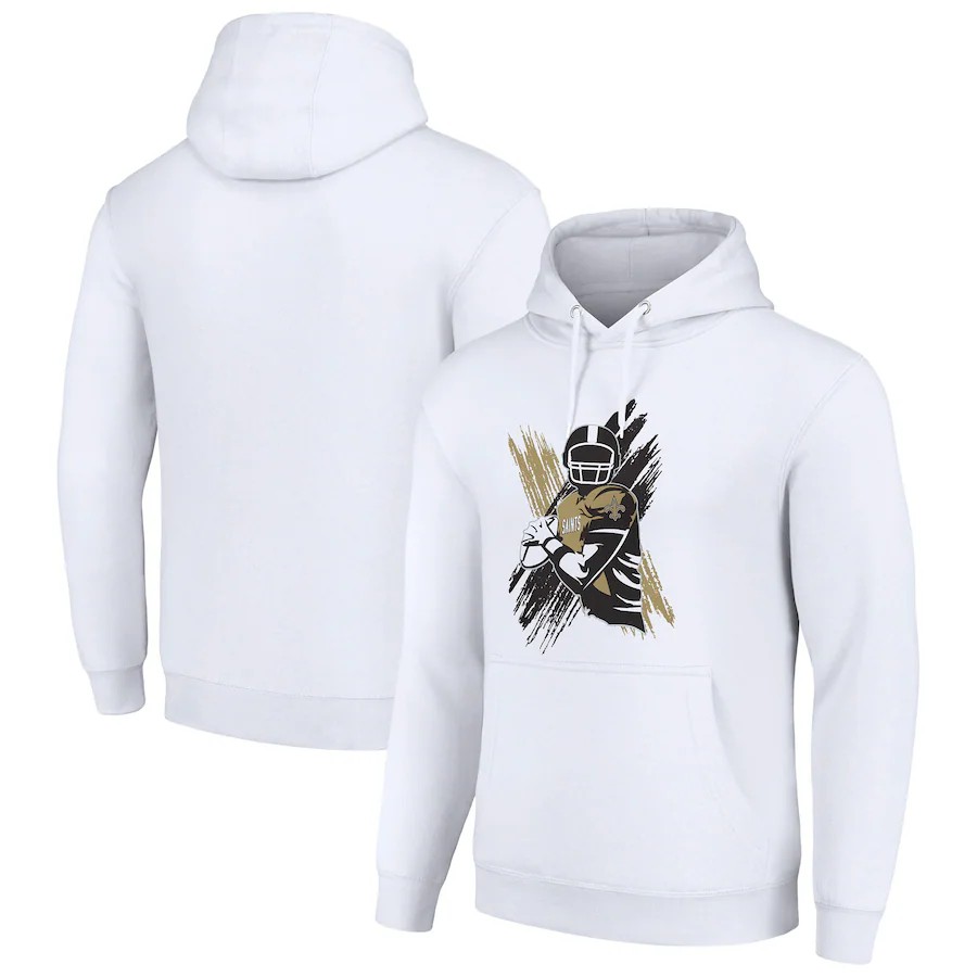 Men new orleans saints white 2024 NFL hoodie->new orleans saints->NFL Jersey